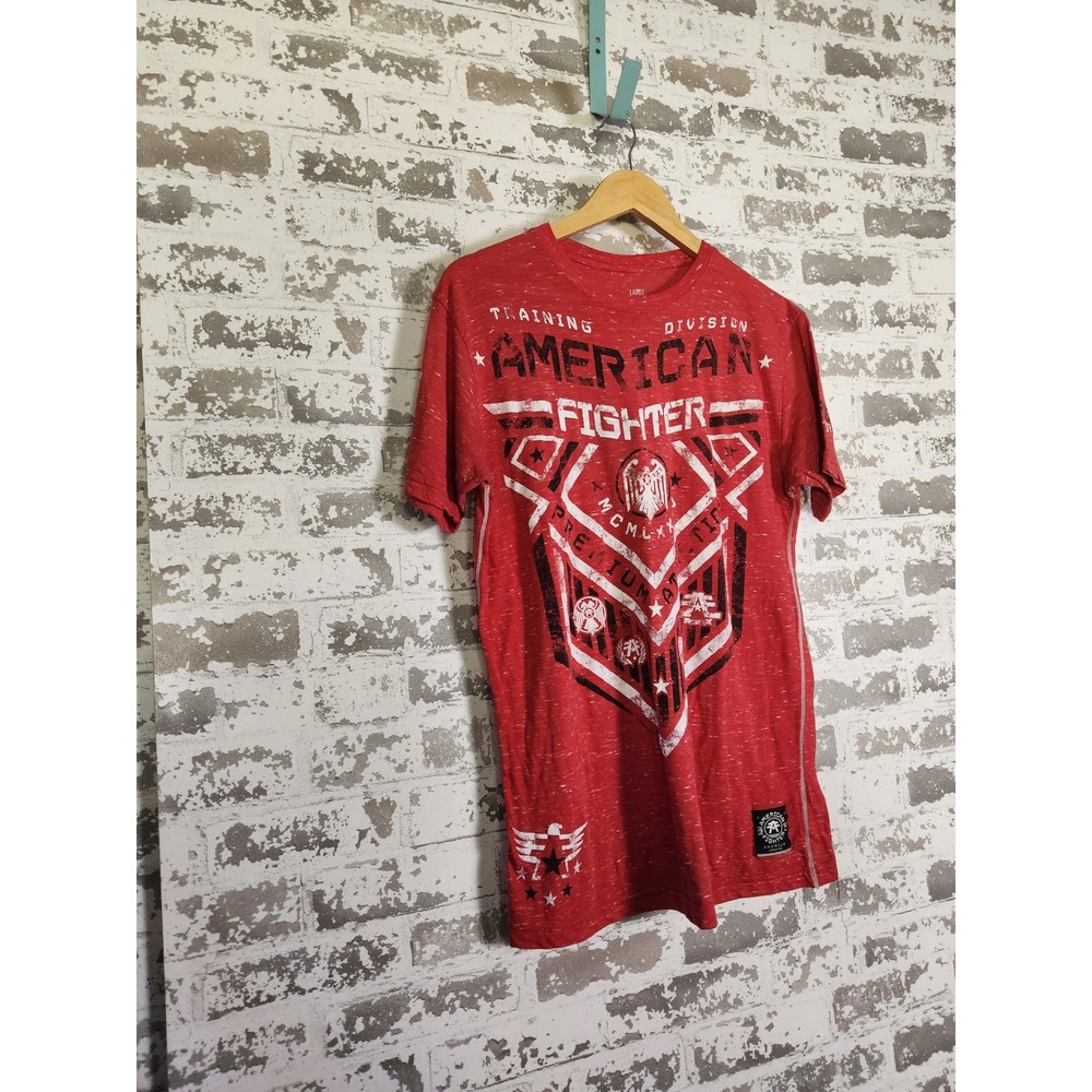 American Fighter Training Division Red Graphic Tee Men's Large Athletic Fit Y2K‎ - Picture 2 of 16